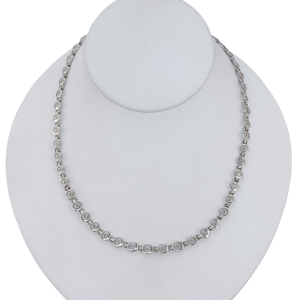 Estate Sterling Silver 925 5.7mm Spiral Link Necklace 17"